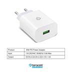 Kucni punjac Teracell Evolution TC-09 QC3.0 18W sa micro USB kablom beli CE slika 3