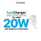 Kucni punjac Teracell Evolution TC-14GP, GaN, PD 3.0, 20W sa PD iPhone lightning kablom beli CE cena 3000 din slika