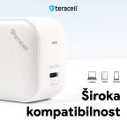 Kucni punjac Teracell Evolution TC-17GP, GaN, PPS, PD 3.0, 60W sa PD Type c kablom beli CE slika 4