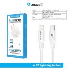 Kucni punjac Teracell Evolution TC-17GP, GaN, PPS, PD 3.0, 65W sa PD iPhone lightning kablom beli CE slika 5
