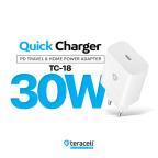Kucni punjac Teracell Evolution TC-18 PD Fast charging 30W sa PD iPhone lightning kablom beli CE cena 3000 din slika