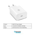 Kucni punjac Teracell Evolution TC-18 PD Fast charging 30W sa PD iPhone lightning kablom beli CE slika 3