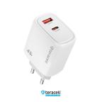 Kucni punjac Teracell Evolution TC-19, GAN, QC, PD Fast charging 45W sa PD iPhone lightning kablom beli CE slika 2