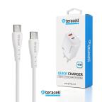 Kucni punjac Teracell Evolution TC-19, GAN, QC, PD Fast charging 45W sa PD type C kablom beli CE slika 4
