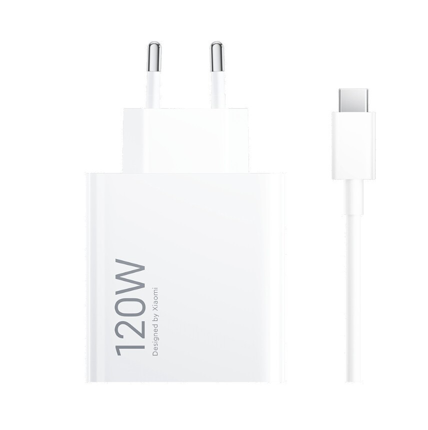 Kucni punjac Xiaomi HyperCharge 120W sa USB na Type C kablom beli EU cena 6000 din slika