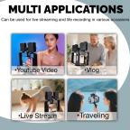 Mini tripod AY-49X-2 sa LED svetlima i mikrofonom crni slika 4