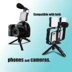 Mini tripod AY-49X-2 sa LED svetlima i mikrofonom crni slika 5