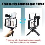 Mini tripod AY-49X-2 sa LED svetlima i mikrofonom crni slika 6