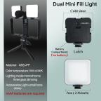 Mini tripod AY-49X-2 sa LED svetlima i mikrofonom crni slika 7