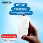Power bank prenosiva baterija Magsafe REMAX Usion Series RPP-65 PD 20W + QC 15W Fast Charging 10000mAh plavi slika 2