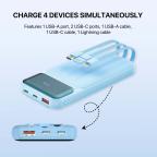 Power bank Prenosiva baterija Fantech T2 10000mAh QC, PD, 22.5W  ljubicasti slika 4