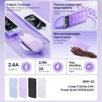 Power bank prenosiva baterija REMAX Lango II Series RPP-23 2.4A 10000mAh ljubicasti slika 4