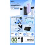 Power bank prenosiva baterija REMAX Reyluck Series RPP-683 2.1A sa integrisanim kablovima 10000mAh bela slika 3