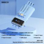 Power bank prenosiva baterija REMAX Reyluck Series RPP-683 2.1A sa integrisanim kablovima 10000mAh crna slika 2