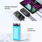 Power bank prenosiva baterija REMAX Piloteer Series RPP-72 20W+22.5W Fast Charging 20000mAh beli slika 5