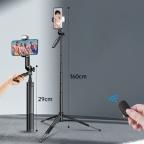 Selfie stick A66 + tripod crni slika 6