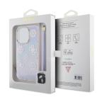 Maska Torbica Guess Hc PC TPU Iridescent Glitter Pattern Peony Cordstrap za iPhone 15 6.1 ljubicasta (GUHCP15SHPELISU) slika 3