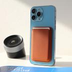 Maska Torbica Leather Magsafe Pocket za iPhone 12 braon cena 2500 din slika