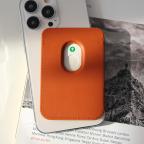 Maska Torbica Leather Magsafe Pocket za iPhone 12 braon slika 2