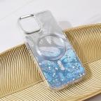 Maska Torbica Magsafe Glitter za iPhone 15 6.1 svetlo plava slika 6