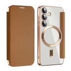 Maska Torbica Magsafe Lux Bi Fold za Samsung S931B Galaxy S25 braon slika 7