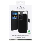 Maska Torbica Puro novcanik 2u1 za iPhone 14 Pro 6.1 crna slika 3